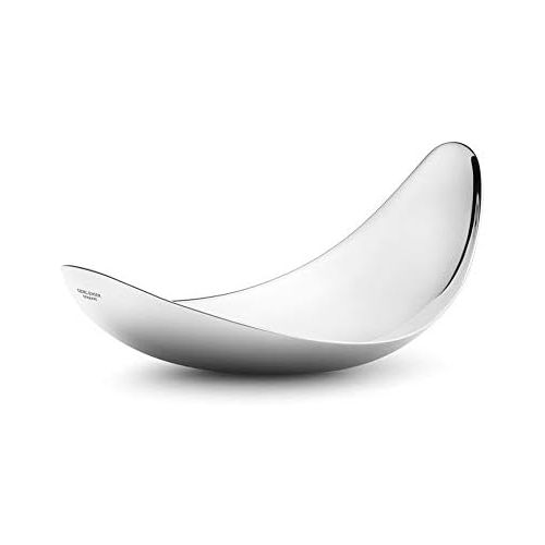  Georg Jensen GJ 099074 Blatt-Spiegel-Teller-mittel, Edelstahl, stainless steel, 7,2 x 11,2 x 19,1 cm