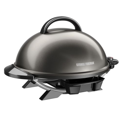  George Foreman 15+ Serving IndoorOutdoor Electric Grill, Gun Metal, GFO240GM