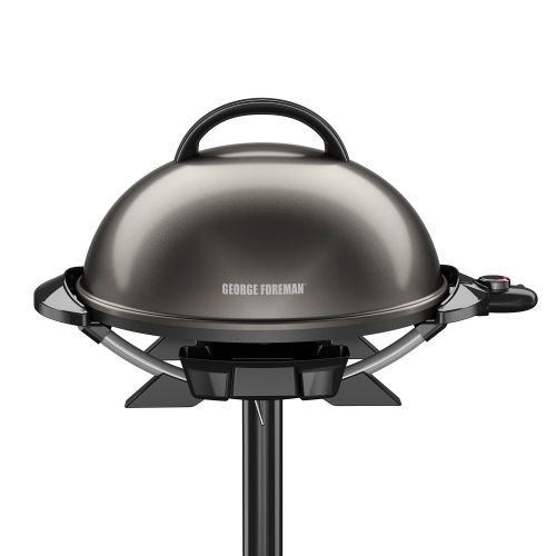  George Foreman 15+ Serving IndoorOutdoor Electric Grill, Gun Metal, GFO240GM