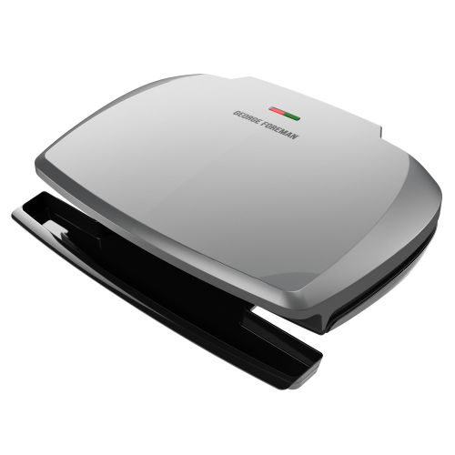  George Foreman 9-Serving Classic Plate Grill and Panini Press, Silver, GR390FP