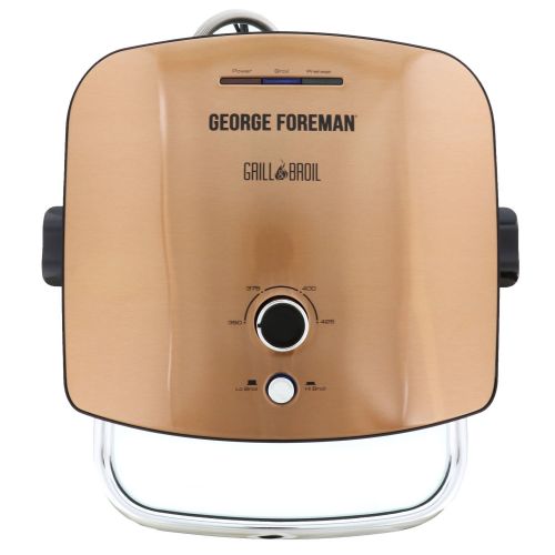  George Foreman Grills George Foreman Grill & Broil 4-in-1 Electric Indoor Grill, Broiler, Panini Press, and Top Melter, Copper, GRBV5130CUX