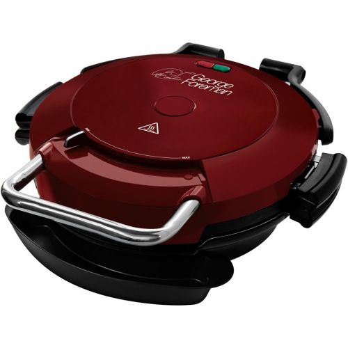  George Foreman 24640-56 Fitnessgrill Entertaining 360°, extra grosse Grillflache, Ø 30cm, Pizzabackblech, rot/schwarz