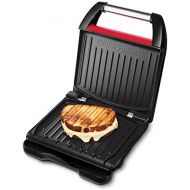 George Foreman 25030-56 Fitnessgrill Steel Compact, Kontaktgrill, Panini- und Sandwichgrill, 24 x 17 cm grosse Grillflache fuer bis zu 3 Portionen, rot