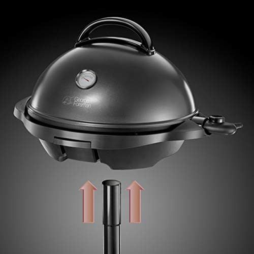  George Foreman 22460-56 Stand- & Tischgrill 2-in-1, Universal-Grill fuer Innen- und Aussennutzung, Ø 44,5cm, aussenliegendes Thermometer, 2400 Watt, schwarz