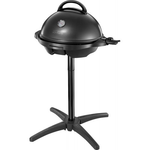  George Foreman 22460-56 Stand- & Tischgrill 2-in-1, Universal-Grill fuer Innen- und Aussennutzung, Ø 44,5cm, aussenliegendes Thermometer, 2400 Watt, schwarz