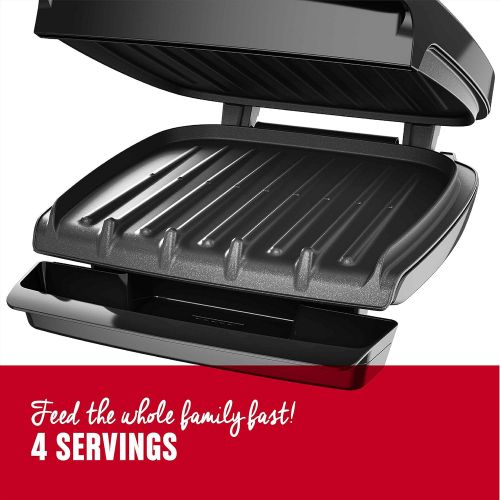  [아마존베스트]George Foreman GR340FB 4-Serving Classic Plate Electric Indoor Grill and Panini Press, Black