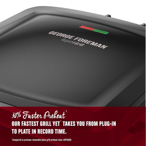  [아마존베스트]George Foreman Rapid Grill Series, 4-Serving Removable Plate Electric Indoor Grill and Panini Press, Black, RPGF3601BKX