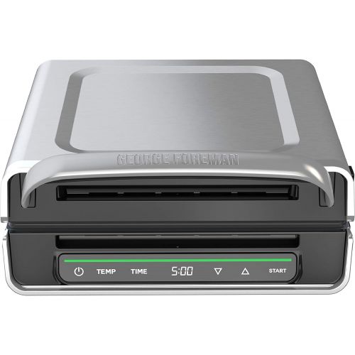  [아마존베스트]George Foreman Family Size (4-6 Servings), GRD6090B Smokeless-Digital Smart Select, Stainless Steel