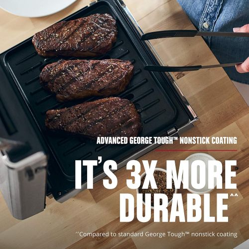  [아마존베스트]George Foreman Family Size (4-6 Servings), GRD6090B Smokeless-Digital Smart Select, Stainless Steel