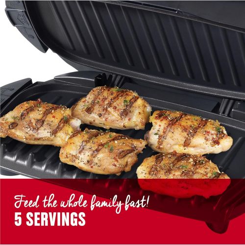  [아마존베스트]George Foreman 5-Serving Removable Plate Electric Indoor Grill and Panini Press, Black, GRP0004B