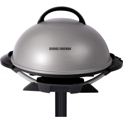  George Foreman 15-Serving IndoorOutdoor Electric Grill, Silver, GFO240S