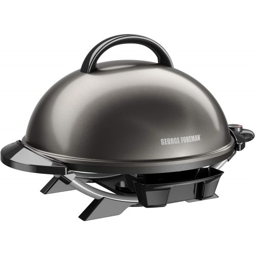  George Foreman 15-Serving IndoorOutdoor Electric Grill, Silver, GFO240S