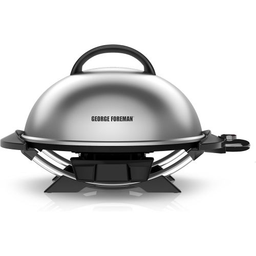  George Foreman 15-Serving IndoorOutdoor Electric Grill, Silver, GFO240S