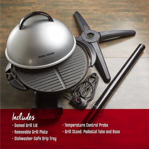  George Foreman 240 Nonstick Removable Stand IndoorOutdoor Electric Grill