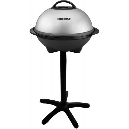  George Foreman 15-Serving IndoorOutdoor Electric Grill, Silver, GGR50B