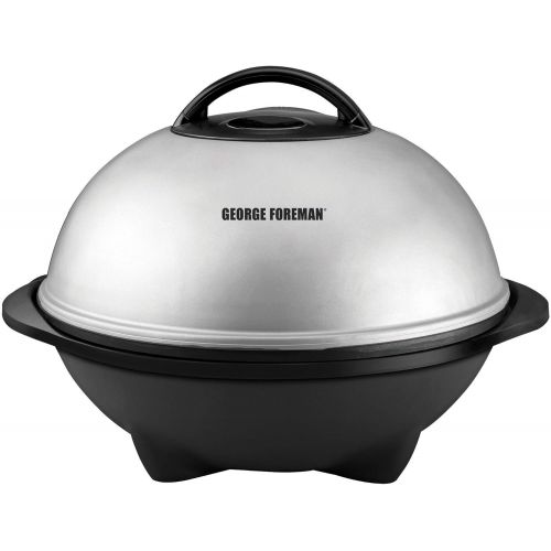  George Foreman 15-Serving IndoorOutdoor Electric Grill, Silver, GGR50B