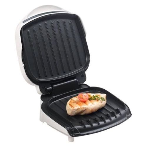  George Foreman GR10ABW Champ Grill with Bun Warmer, White