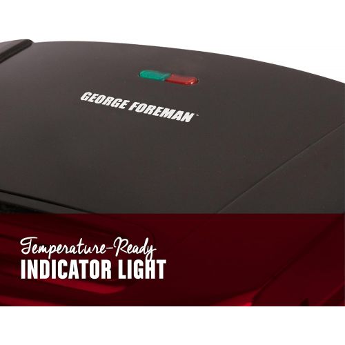  George Foreman 6-Serving Removable Plate Grill and Panini Press with Adjustable Temperature, Black, GRP1001BP