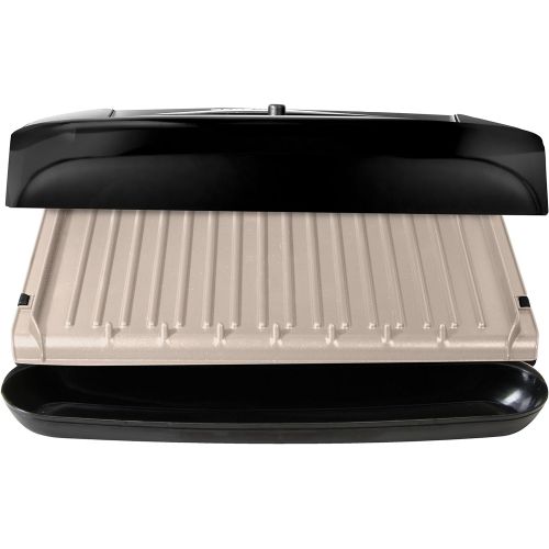  George Foreman 6-Serving Removable Plate Grill and Panini Press with Adjustable Temperature, Black, GRP1001BP
