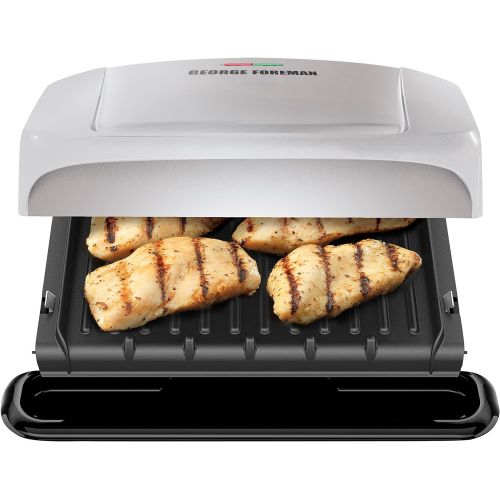  George Foreman 4-Serving Removable Plate Grill and Panini Press, Red, GRP360R