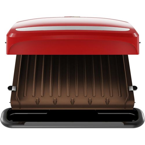  George Foreman 4-Serving Removable Plate Grill and Panini Press, Red, GRP360R