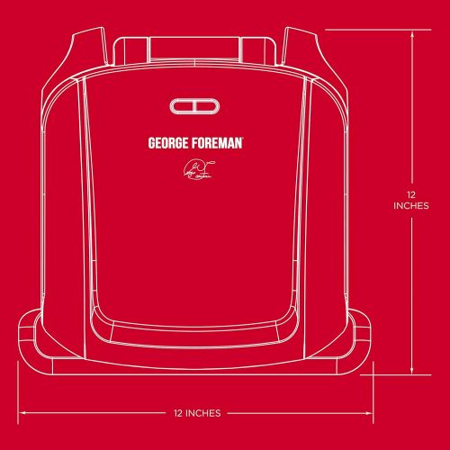  George Foreman 4-Serving Removable Plate Grill and Panini Press, Red, GRP360R