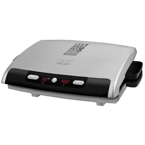  George Foreman 6-Serving Removable Plate Electric Indoor Grill and Panini Press, Silver, GRP99