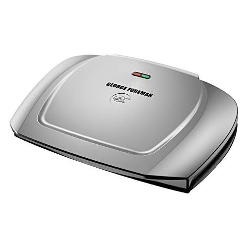  George Foreman 9-Serving Classic Plate Electric Indoor Grill and Panini Press, Platinum, GR2144P