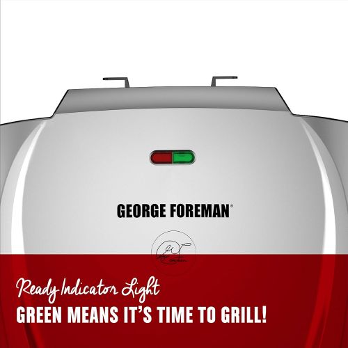  George Foreman 9-Serving Classic Plate Electric Indoor Grill and Panini Press, Platinum, GR2144P