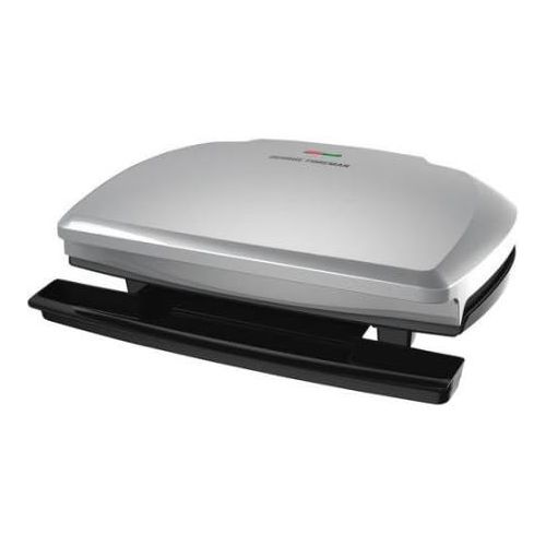  George Foreman 9-Serving Classic Plate Grill and Panini Press, Silver, GR390FP