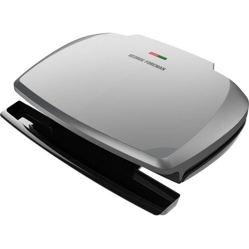  George Foreman 9-Serving Classic Plate Grill and Panini Press, Silver, GR390FP