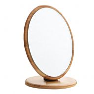 George Jimmy Bamboo Folding Mirror Makeup Cosmetic Bathroom Mirror Desktop Mirror-Oval
