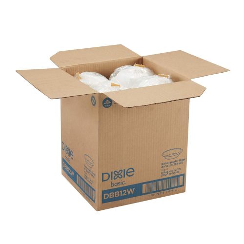  Dixie Basic 12oz. Light-Weight Disposable Paper Bowls by GP PRO (Georgia-Pacific), White, DBB12W, 1000 Count (125 Bowls Per Pack, 8 Packs Per Case)