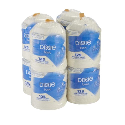  Dixie Basic 12oz. Light-Weight Disposable Paper Bowls by GP PRO (Georgia-Pacific), White, DBB12W, 1000 Count (125 Bowls Per Pack, 8 Packs Per Case)