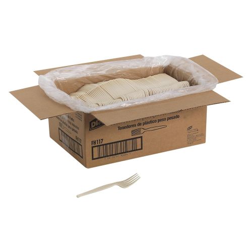  Dixie FH117 7.13 Length, Champagne Heavy Weight Polystyrene Fork (Case of 1,000), Off White, 1 Box/Case