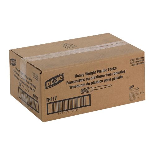  Dixie FH117 7.13 Length, Champagne Heavy Weight Polystyrene Fork (Case of 1,000), Off White, 1 Box/Case