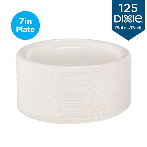  Dixie Ultra 7 Medium-Weight Paper Plate by GP PRO (Georgia-Pacific), White, UX7WH, 500 Count (125 Plates Per Pack, 4 Packs Per Case)