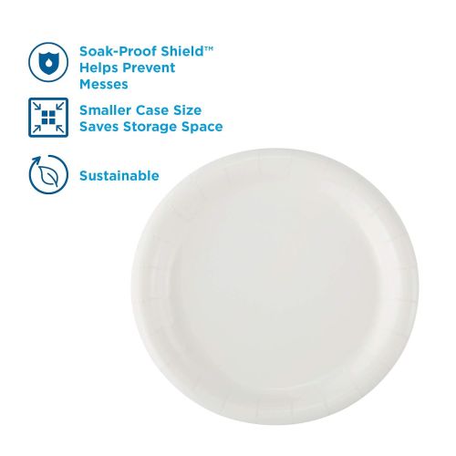  Dixie Ultra 7 Medium-Weight Paper Plate by GP PRO (Georgia-Pacific), White, UX7WH, 500 Count (125 Plates Per Pack, 4 Packs Per Case)