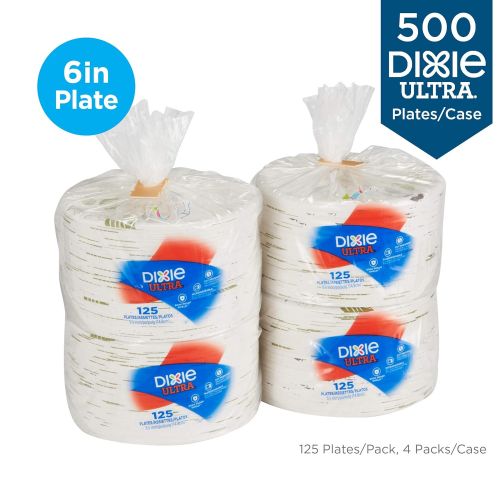  Dixie Ultra Heavy-Weight 6 Paper Plate by GP PRO (Georgia-Pacific), Pathways, SXP6WS, 125 Plates Per Pack, 4 Packs Per Case