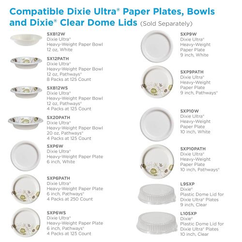  Dixie Ultra Heavy-Weight 6 Paper Plate by GP PRO (Georgia-Pacific), Pathways, SXP6WS, 125 Plates Per Pack, 4 Packs Per Case