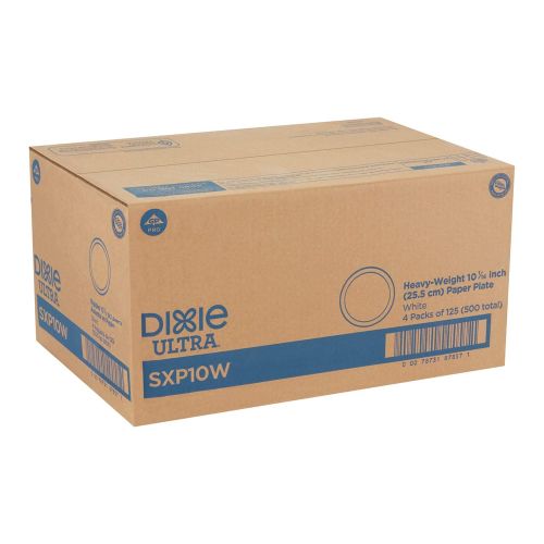  Dixie Ultra 10 Heavy-Weight Paper Plates by GP PRO (Georgia-Pacific), White, SXP10W, 500 Count (125 Plates Per Pack, 4 Packs Per Case)