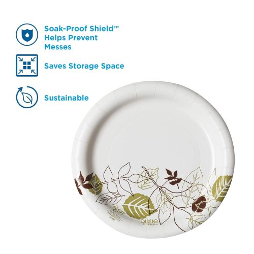  Dixie 6 7/8 (17.4 cm) Medium-Weight Paper Plates by GP PRO (Georgia-Pacific), Pathways, UX7WS, 500 Count (125 Plates Per Pack, 4 Packs Per Case)