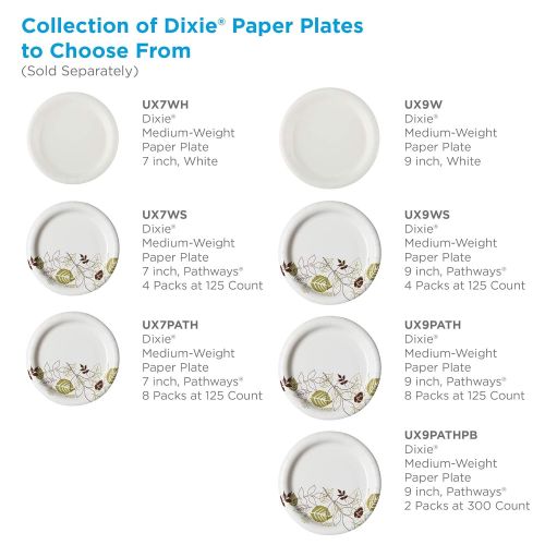  Dixie 6 7/8 (17.4 cm) Medium-Weight Paper Plates by GP PRO (Georgia-Pacific), Pathways, UX7WS, 500 Count (125 Plates Per Pack, 4 Packs Per Case)