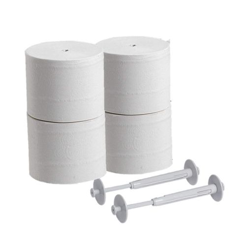  Compact Spindle Kit for ASI Dispenser by GP PRO (Georgia-Pacific), 4 Angel Soft Professional Series Compact Premium Embossed Coreless 2-Ply High-Capacity Toilet Paper Rolls & 2 Spi