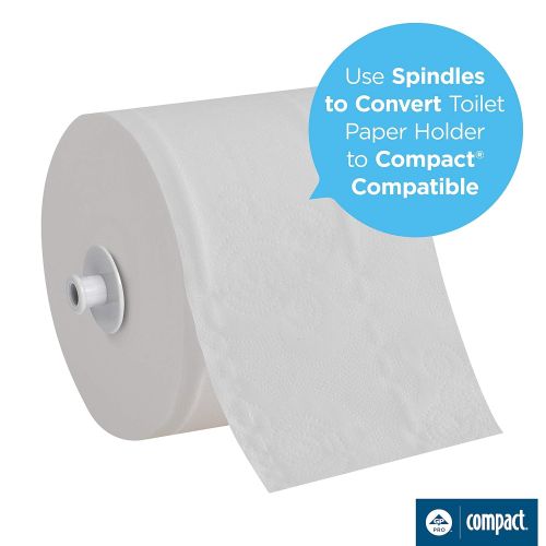  Compact Spindle Kit for ASI Dispenser by GP PRO (Georgia-Pacific), 4 Angel Soft Professional Series Compact Premium Embossed Coreless 2-Ply High-Capacity Toilet Paper Rolls & 2 Spi