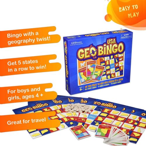  Geotoys GeoBingo USA Educational Geography Board Game