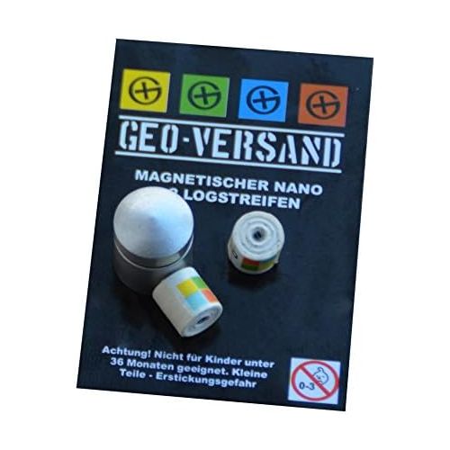  [아마존베스트]Geo-versand Top OfferSilver/GreenBlack Magnetic Nano with 3Log Geocaching Hide, Container, Box, Hide, Waterproof Micro