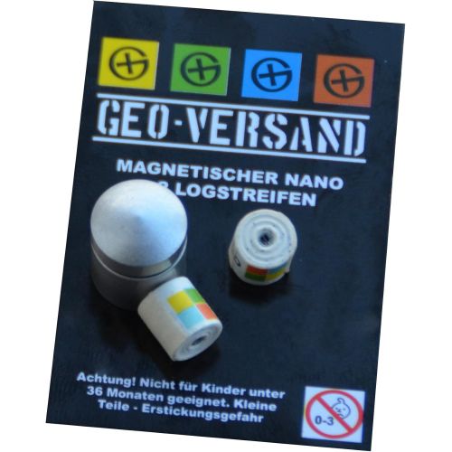  [아마존베스트]Geo-versand Top OfferSilver/GreenBlack Magnetic Nano with 3Log Geocaching Hide, Container, Box, Hide, Waterproof Micro