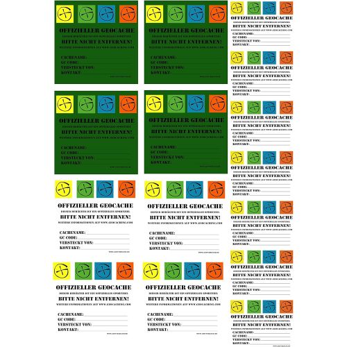  [아마존베스트]Geo-versand Great Offer8Pet Container 13cm Clear A3Log Strips 150Logs, DIN A4Sheet Stickers, Pencil and Logo Geocaching Ftf Lids