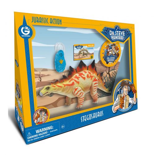  Geoworld Dr. Steve Hunters Plastic Large Jurassic Action Stegosaurus